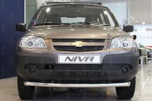 Защита радиатора Chevrolet Niva I рестайлинг (L /LC/ GL/LE/LE+) 2009- (3 части) black