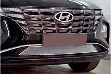 Защита радиатора Hyundai Tucson 2021- CHROME низ ПРЕМИУМ