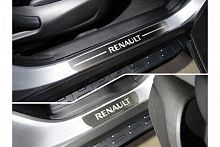 Накладки на пороги (лист шлифованный надпись Renault) 4шт