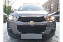 Защита радиатора Chevrolet Captiva 2013- рестайлинг (2 части) black